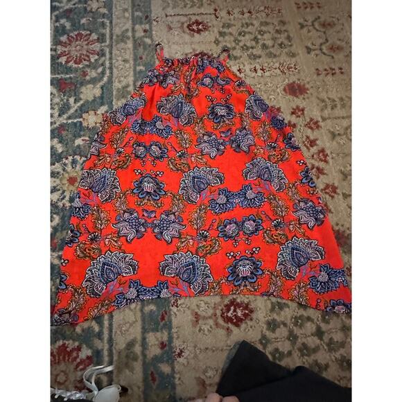 Collective Concepts Women's Red Floral Keyhole Halter Neck Tank Top Size Large - Picture 6 of 9